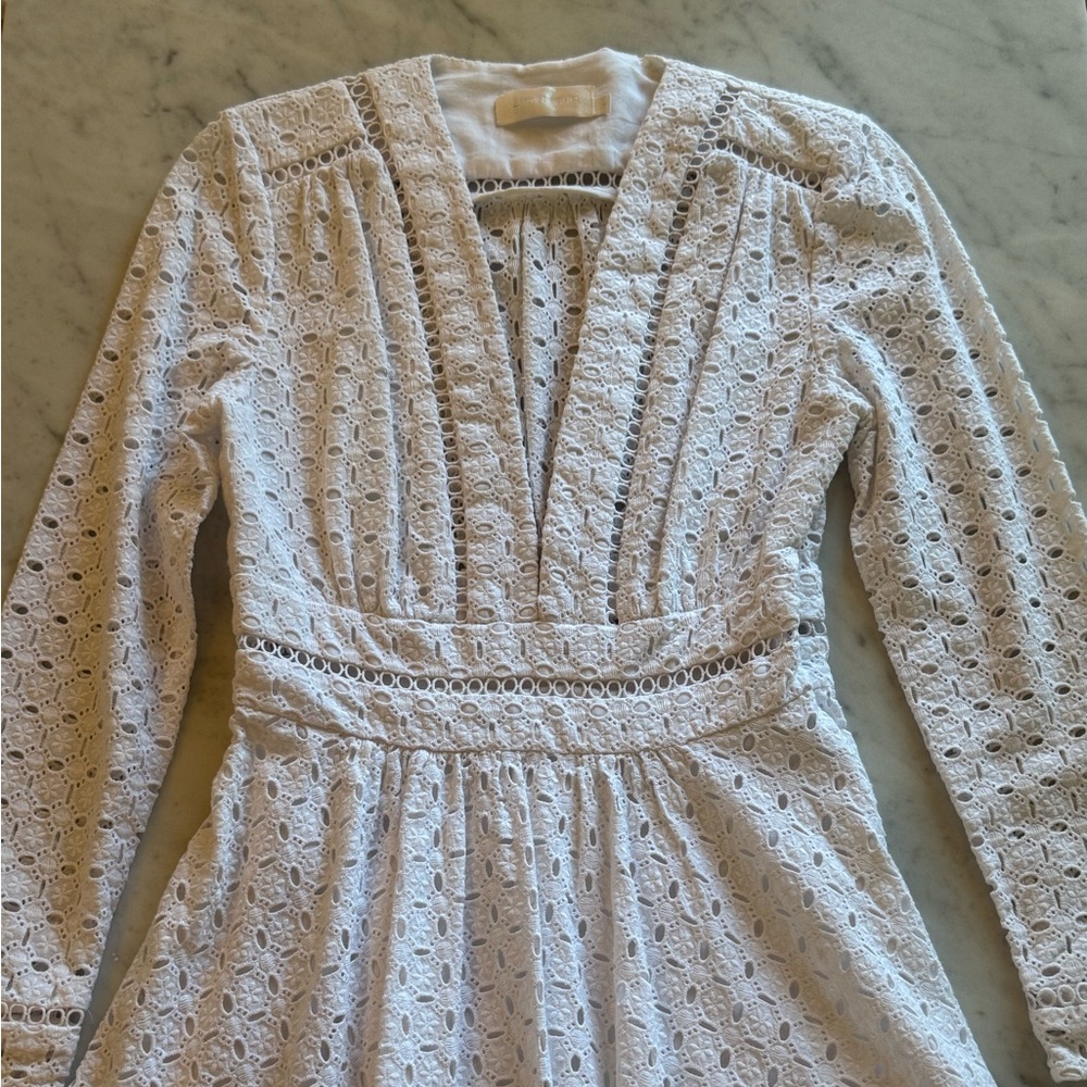 Zimmerman White Eyelet Mini Dress in US Size 4